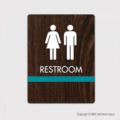 Bảng WC - Bảng toilet gỗ decor dán tường trang trí cửa nhà vệ sinh